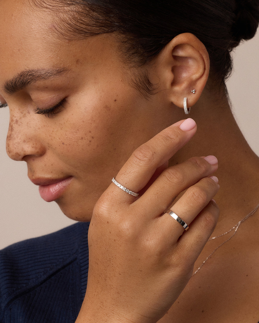 14k Gold Rose Ring || option::14k Solid White Gold