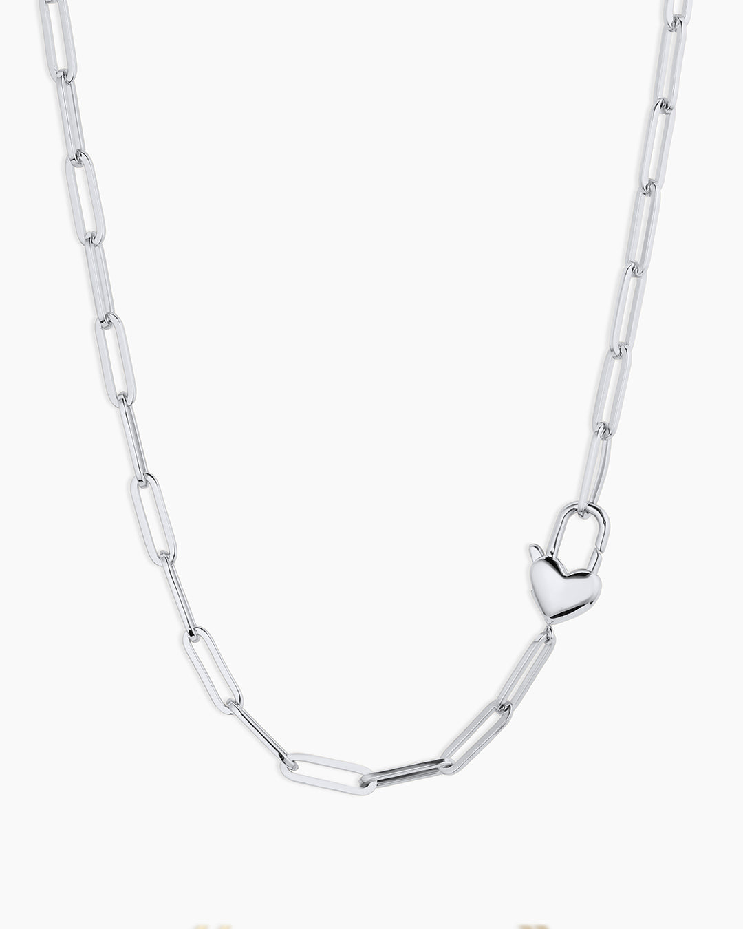 Heart Padlock Necklace || option::Silver Plated