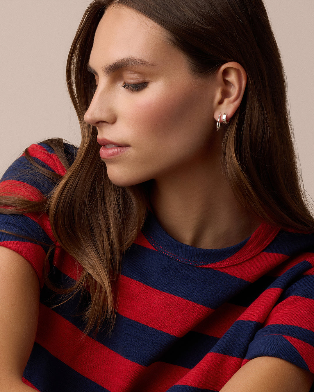 Heart Padlock Huggies || option::Silver Plated