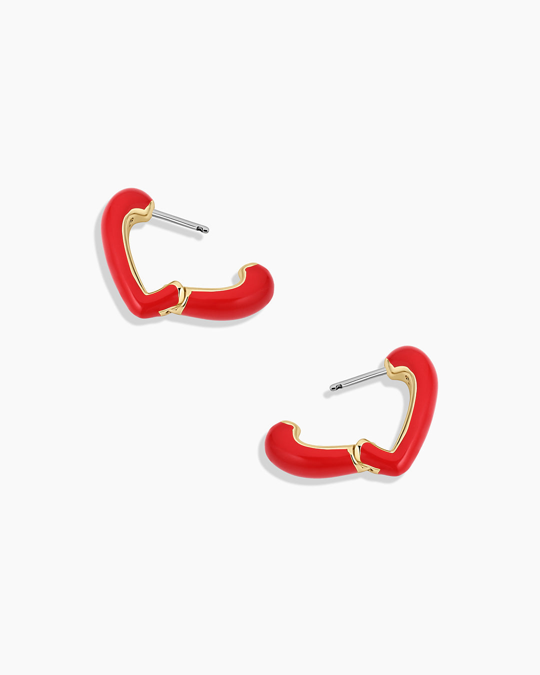 Amour Red Heart Huggies || option::18k Gold Plated