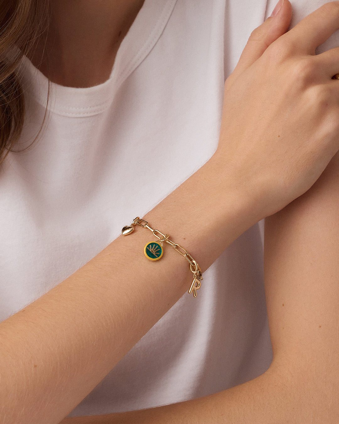 Power Gemstone Inspiration Parker Charm || option::18k Gold Plated