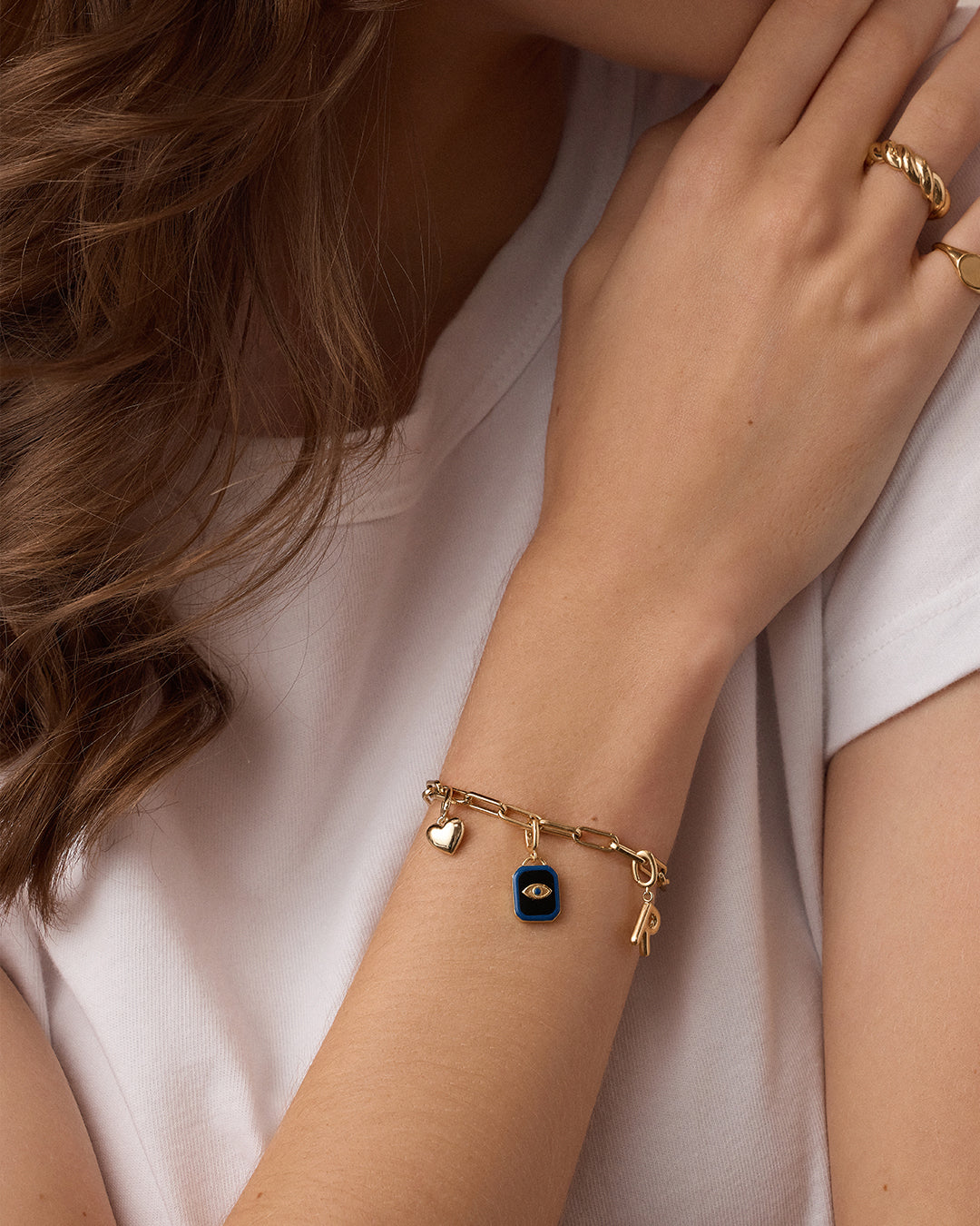 Power Gemstone Protection Parker Charm || option::18k Gold Plated