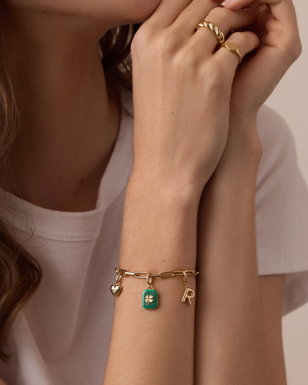 Power Gemstone Luck Parker Charm || option::18k Gold Plated