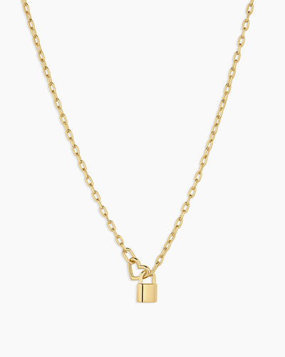 Heart Padlock Interlocking Necklace