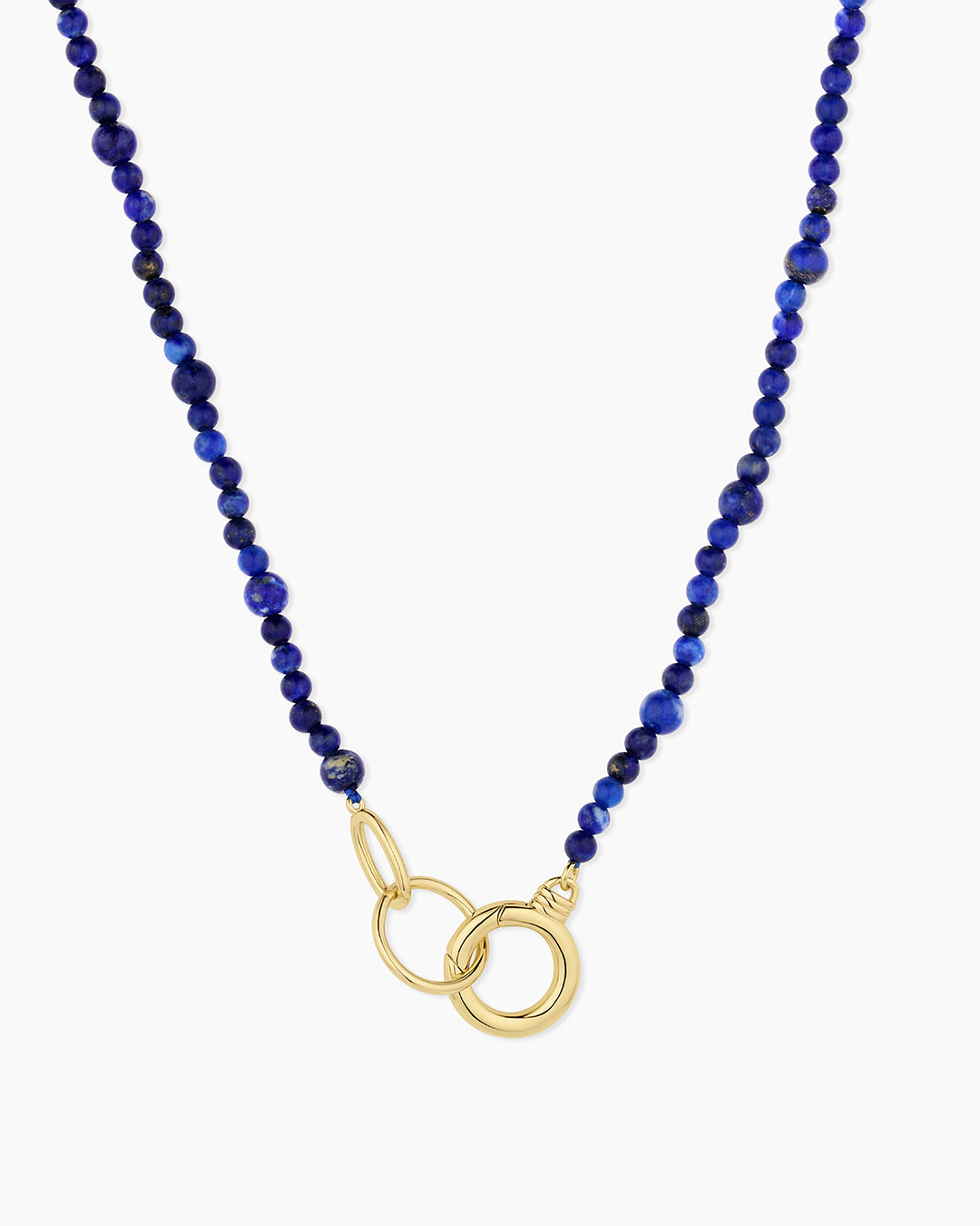Power Gemstone Beaded Necklace || option::18k Gold Plated, Lapis - Wisdom