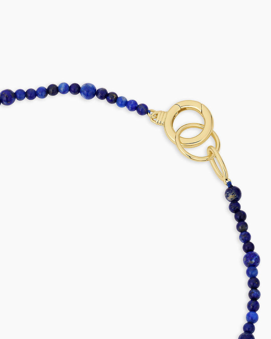 Power Gemstone Beaded Necklace || option::18k Gold Plated, Lapis - Wisdom