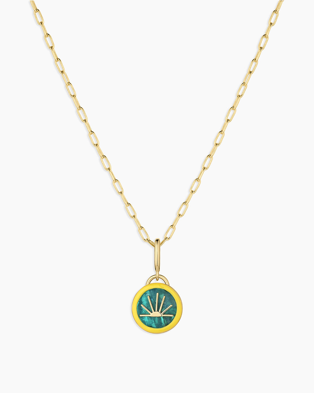 Power Gemstone Parker Charm Necklace Inspiration || option::18k Gold Plated