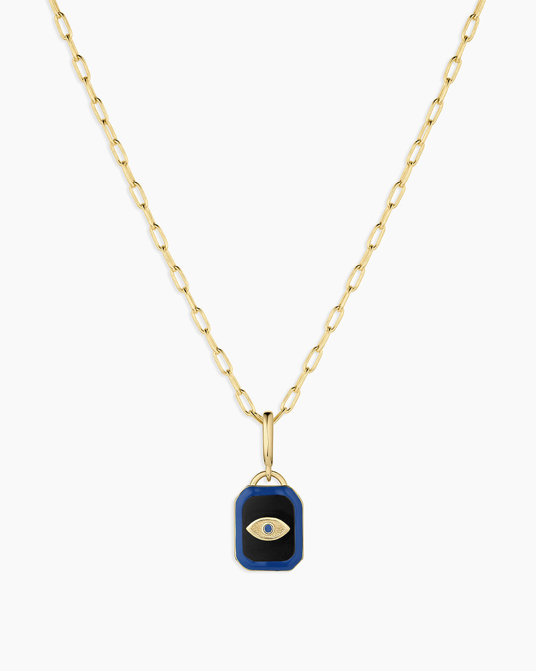 Power Gemstone Parker Charm Necklace Protection || option::18k Gold Plated