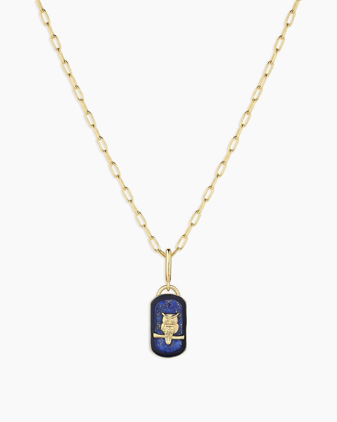 Power Gemstone Parker Charm Necklace Wisdom || option::18k Gold Plated
