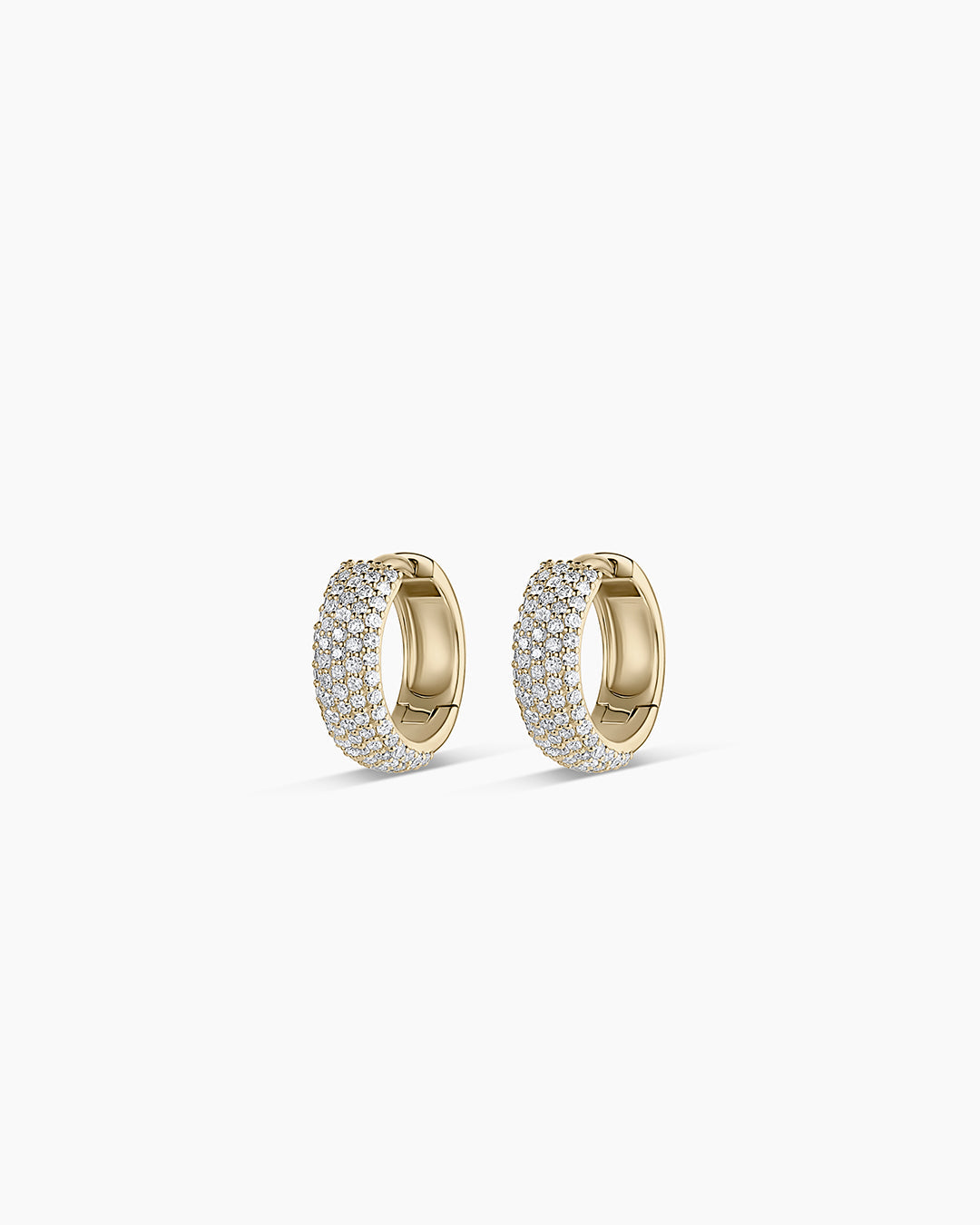 Diamond Paseo Statement Huggies || option::14k Solid Gold