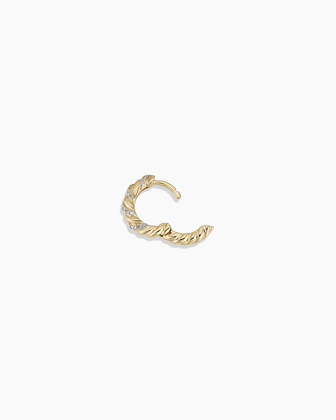 Diamond Crew Single Huggie || option::14k Solid Gold