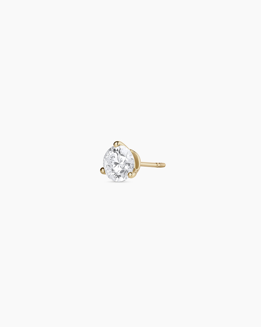 Lab Grown Diamond Solitaire Single Stud || option::14k Solid Gold, .9ct