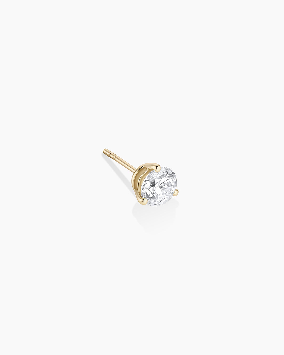 Lab Grown Diamond Solitaire Single Stud || option::14k Solid Gold, .9ct