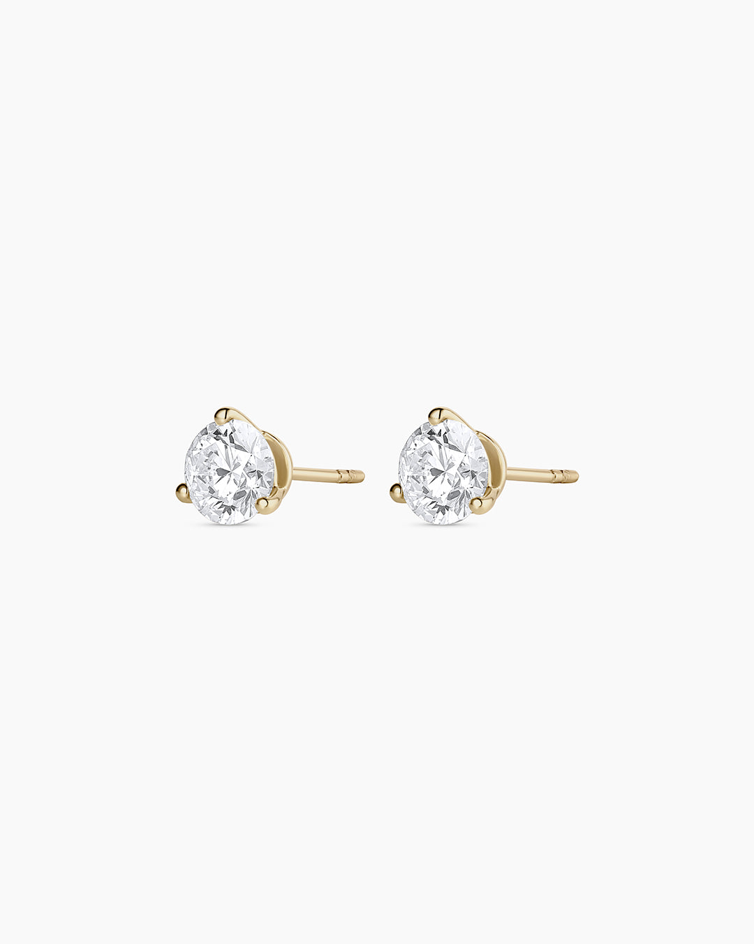 Lab Grown Diamond Solitaire Studs  || option::14k Solid Gold, .9ct