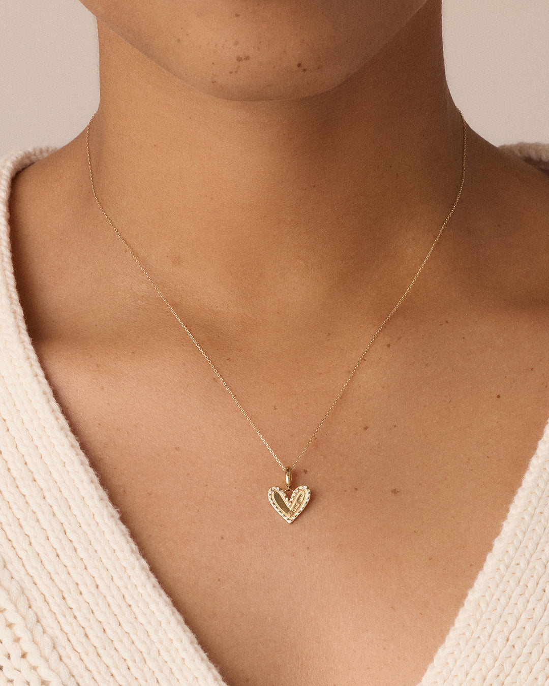 Diamond Adore Love Charm || option::14k Solid Gold