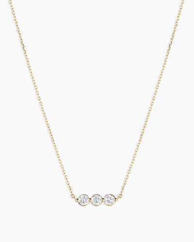 Lab Grown Diamond Halo Row Necklace