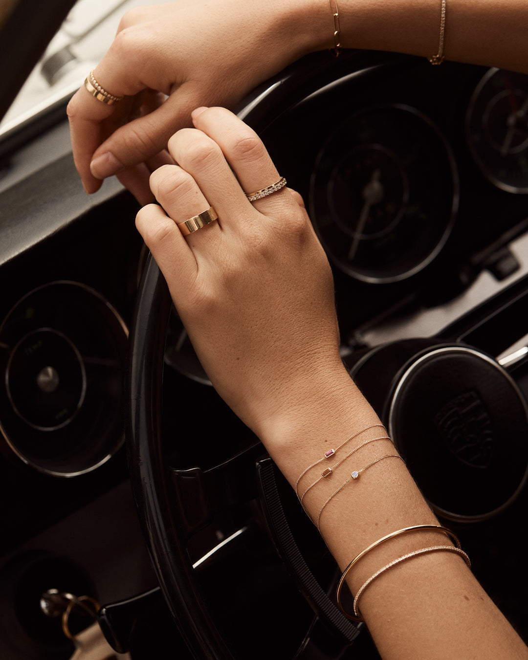 14k Gold Wilder Birthstone Bracelet || option::14k Solid Gold, Ruby - July