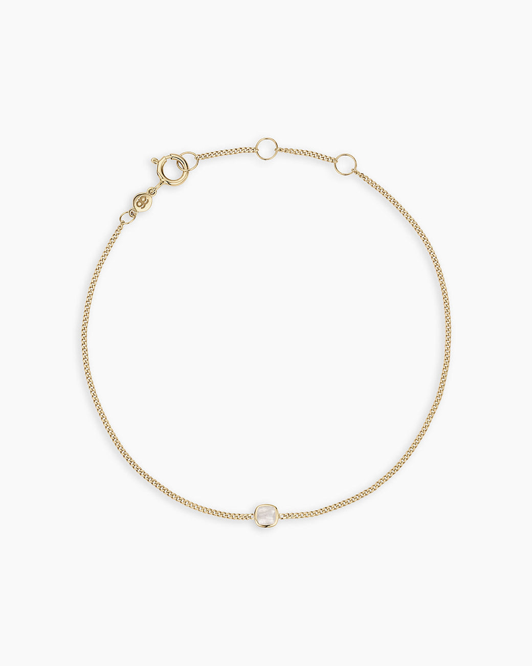 14k Gold Wilder Birthstone Bracelet || option::14k Solid Gold, Moonstone - June