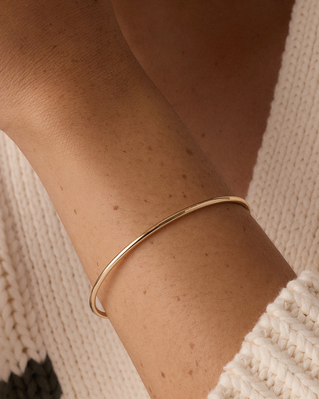 14k Gold Everyday Cuff  || option::14k Solid Gold, 7 in. 