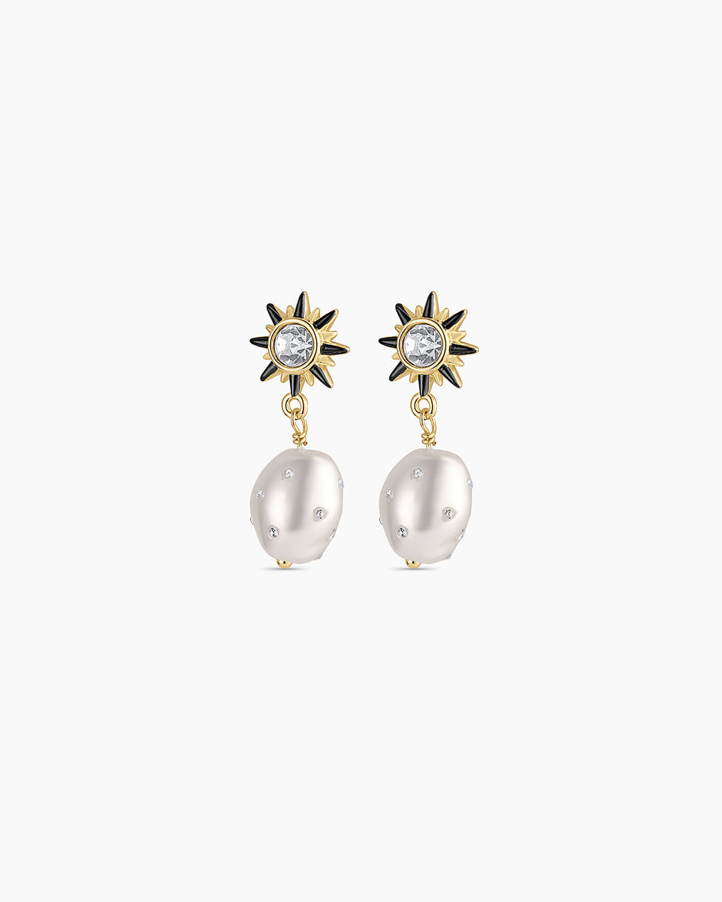 Vintage Shimmer Pearl Drop Earrings || option::18k Gold Plated