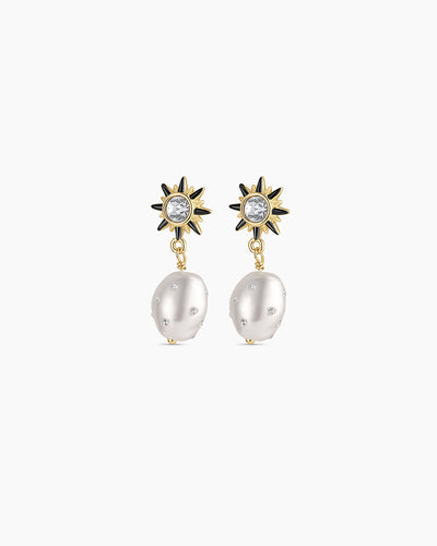 Vintage Shimmer Pearl Drop Earrings