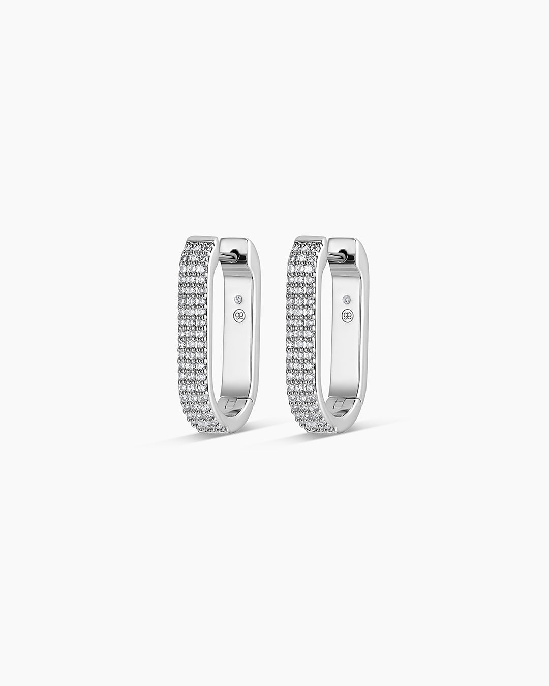 Parker Shimmer Huggies || option::Rhodium Plated