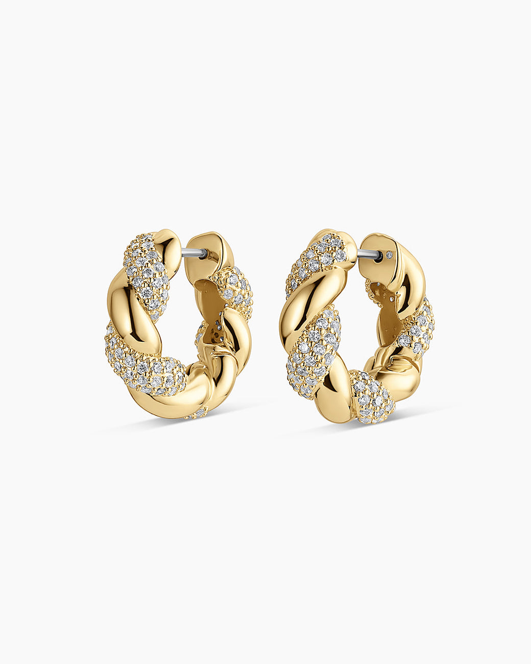 Crew Shimmer Hoops || option::18k Gold Plated