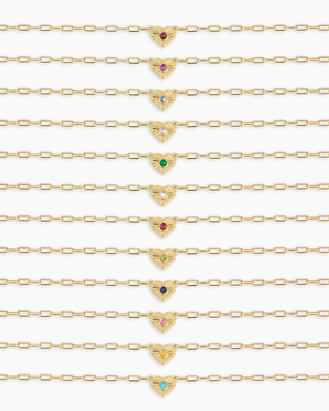 All Birthstone Heart Necklaces