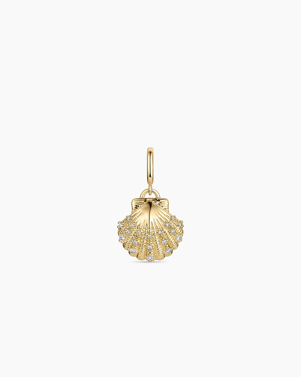 Shimmer Scallop Shell Parker Charm || option::18k Gold Plated