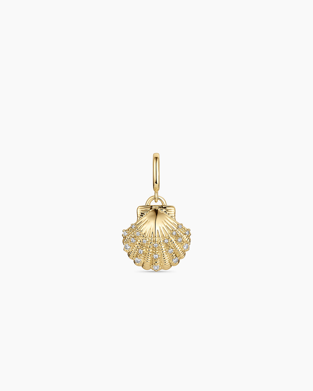 Shimmer Scallop Shell Parker Charm || option::18k Gold Plated