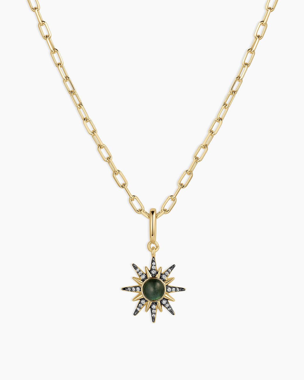 Vintage Burst Charm Necklace || option::18k Gold Plated