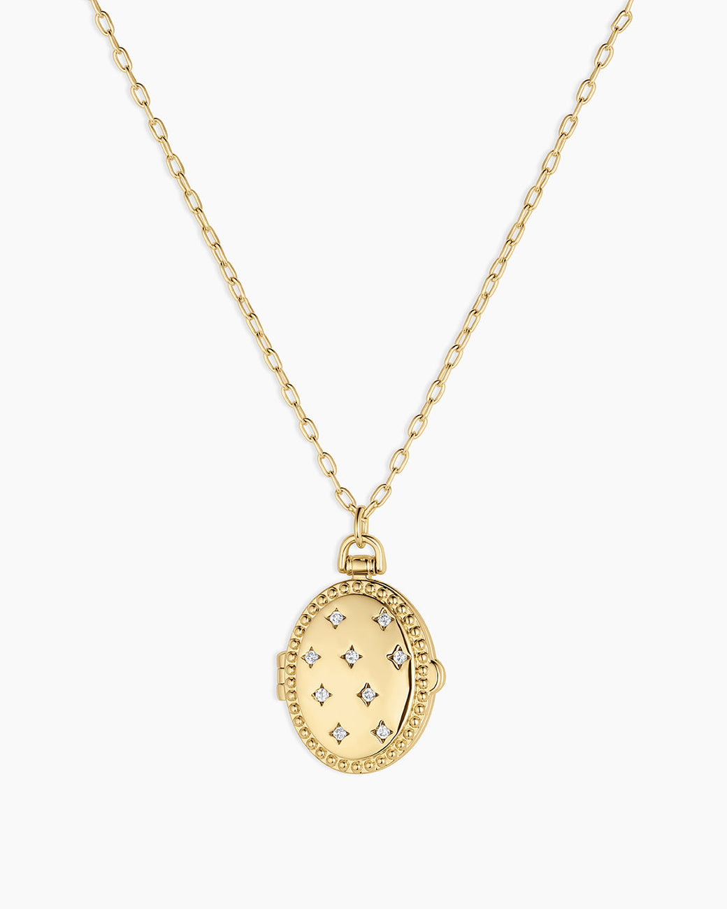 Celeste Locket Necklace || option::18k Gold Plated