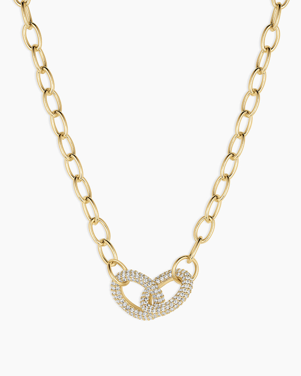 Lou Shimmer Interlocking Necklace || option::18k Gold Plated