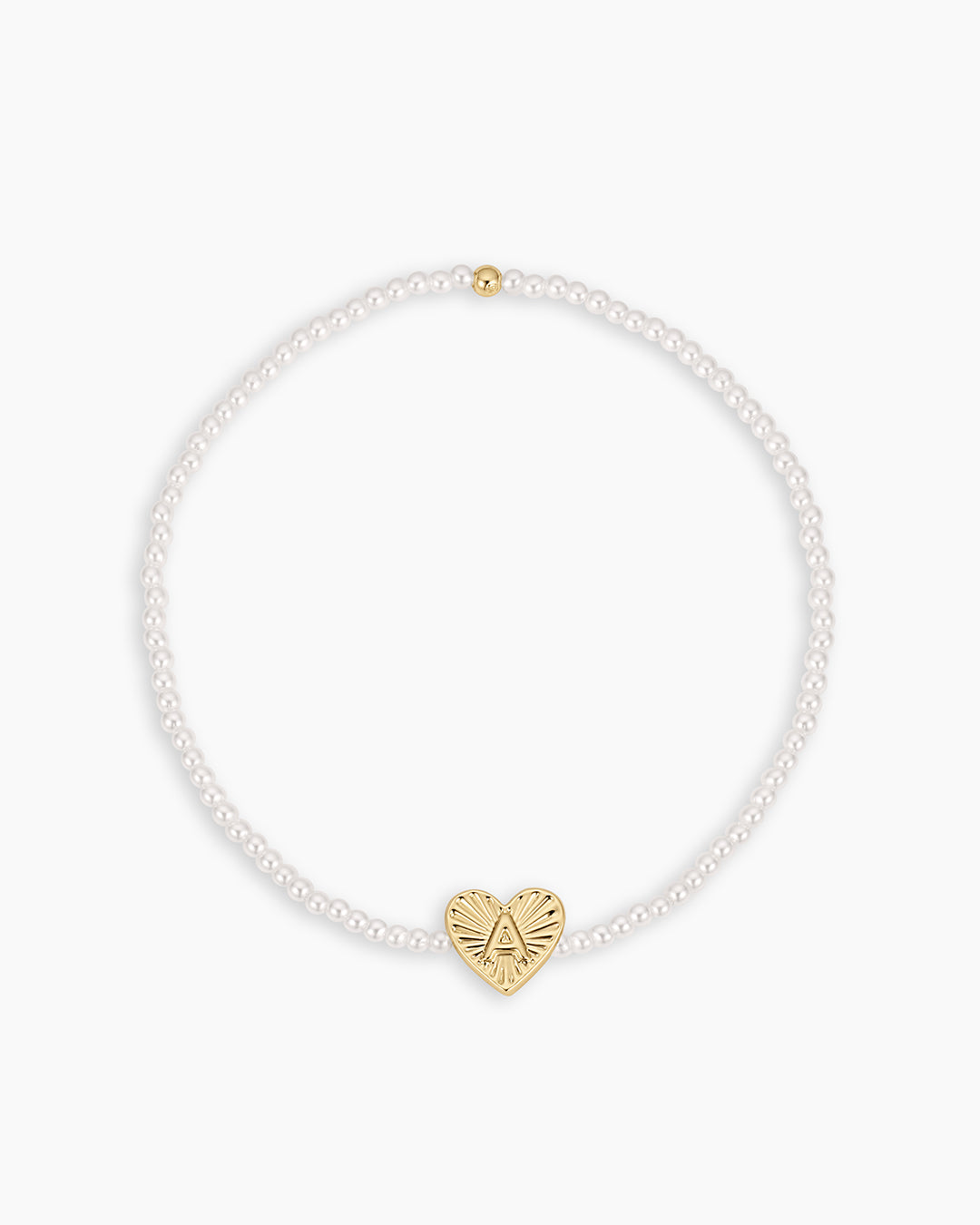Gorjana Pearl Vintage Heart Alphabet Bracelet