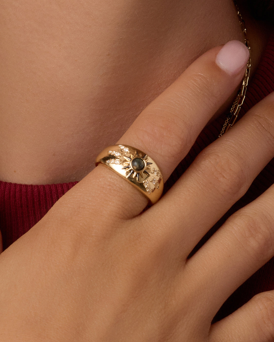Vintage Burst Ring || option::18k Gold Plated