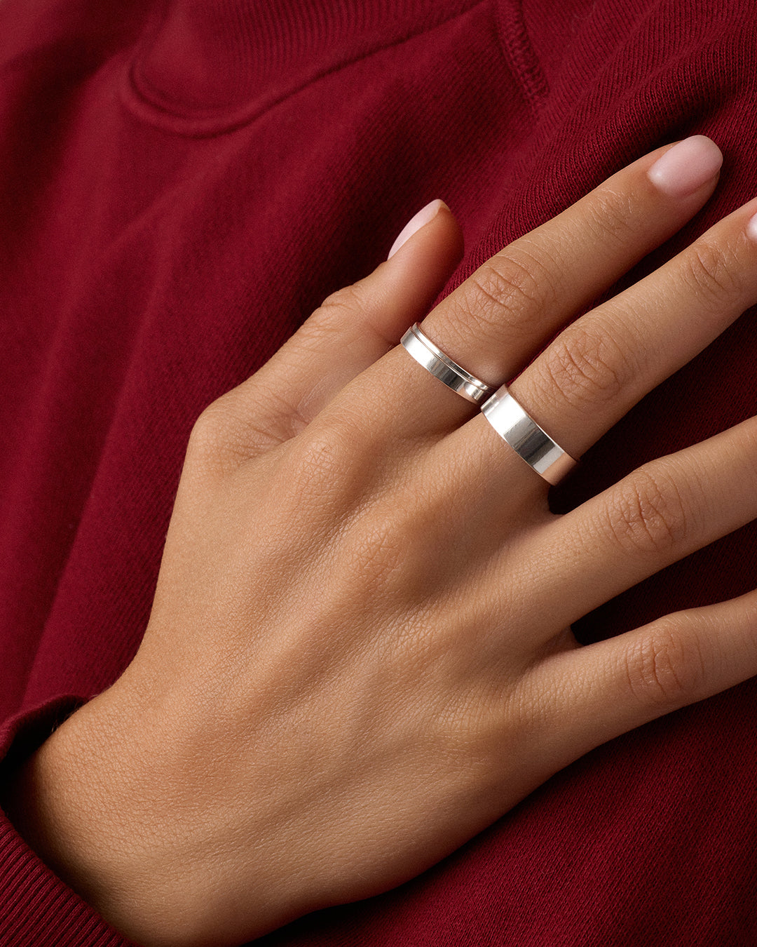 Rose Ring Cigar Band || option::Silver Plated