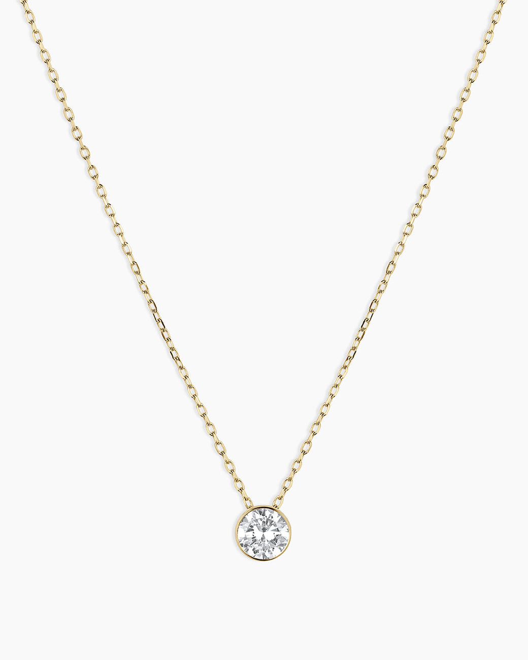 Lab Grown Diamond Halo Necklace || option::14k Solid Gold