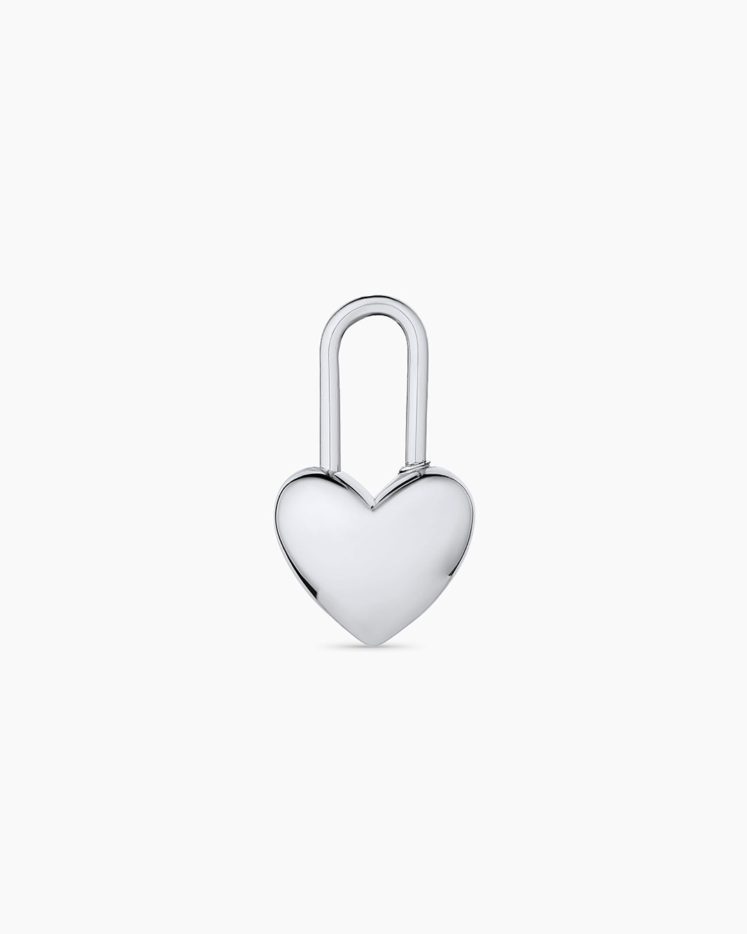 Heart Padlock Charm || option:: Silver Plated
