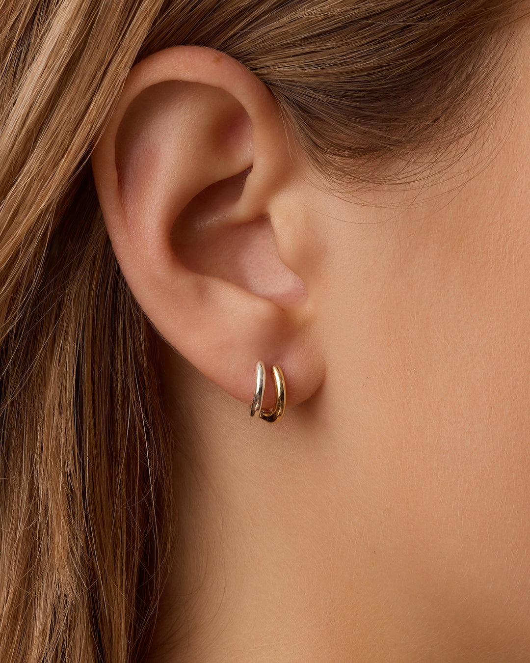 Taner Double Huggies || option::18k Gold & Silver Plated