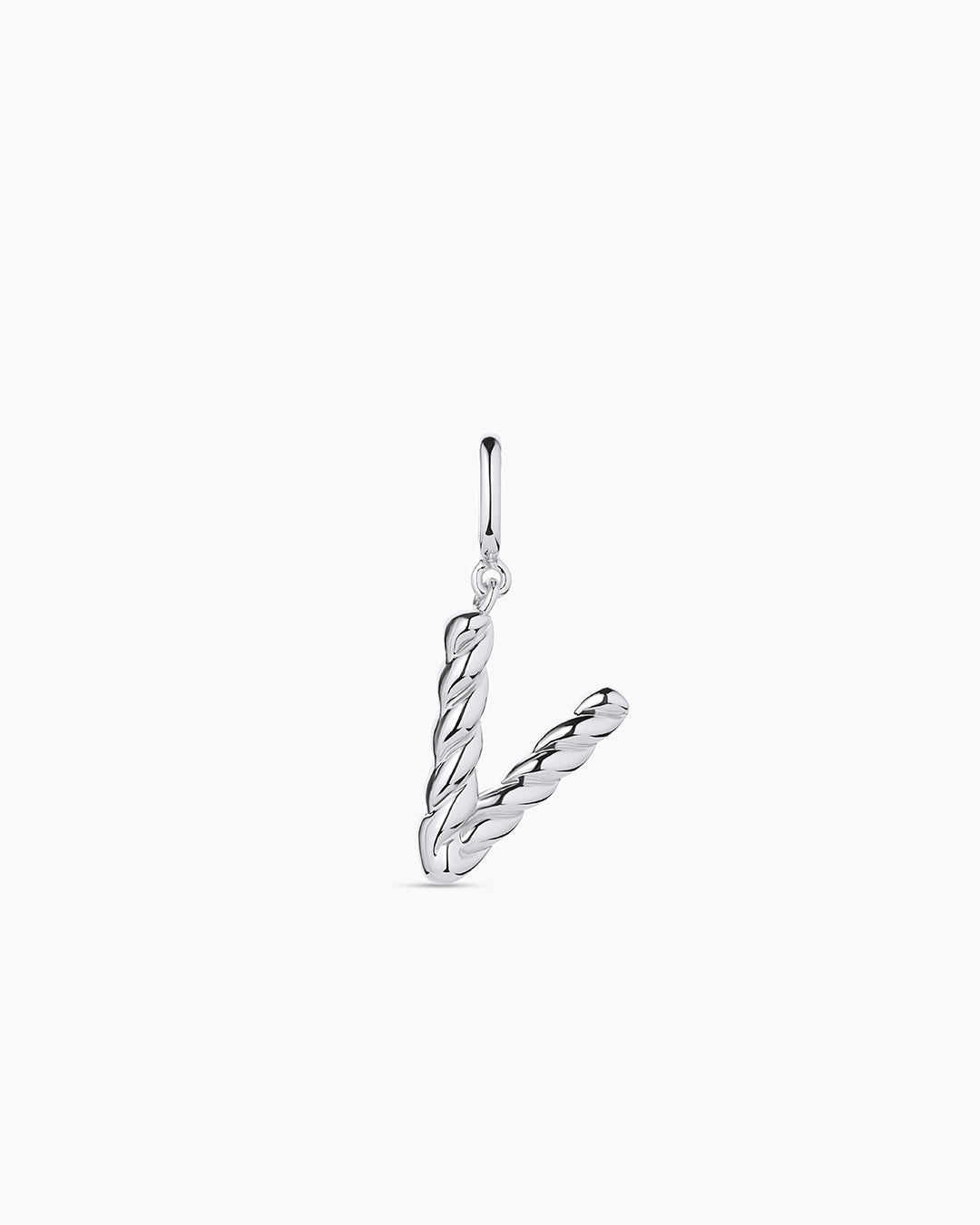 Crew Alphabet Statement Charm || option::Silver Plated, V