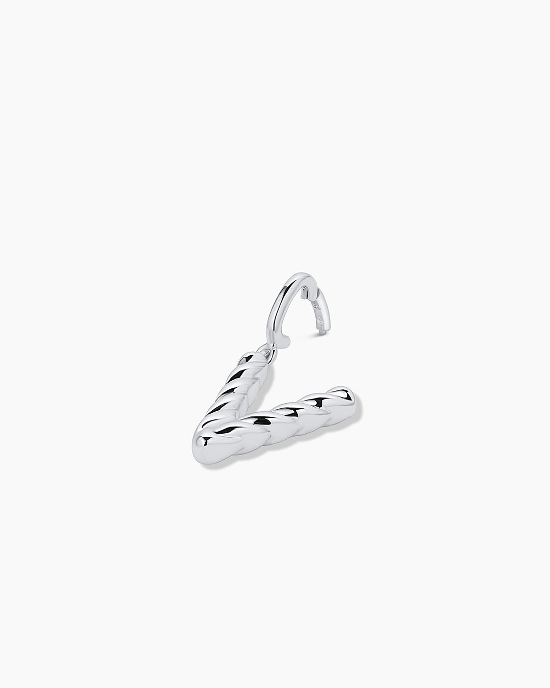 Crew Alphabet Statement Charm || option::Silver Plated, V