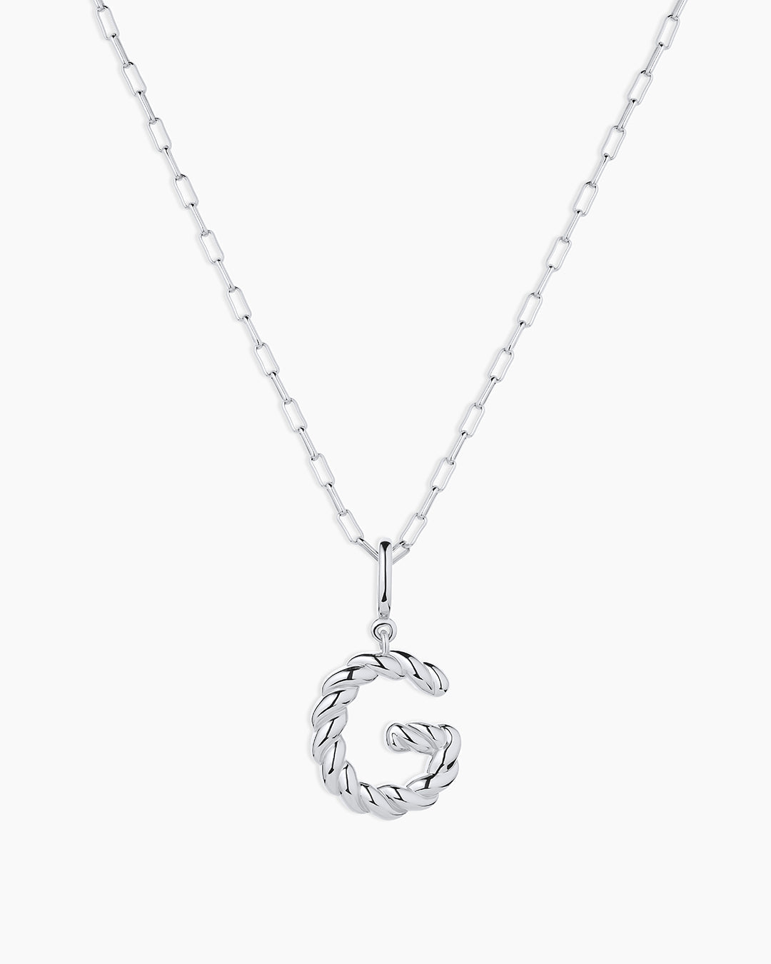 Crew Alphabet Statement Charm Necklace || option::Silver Plated, G