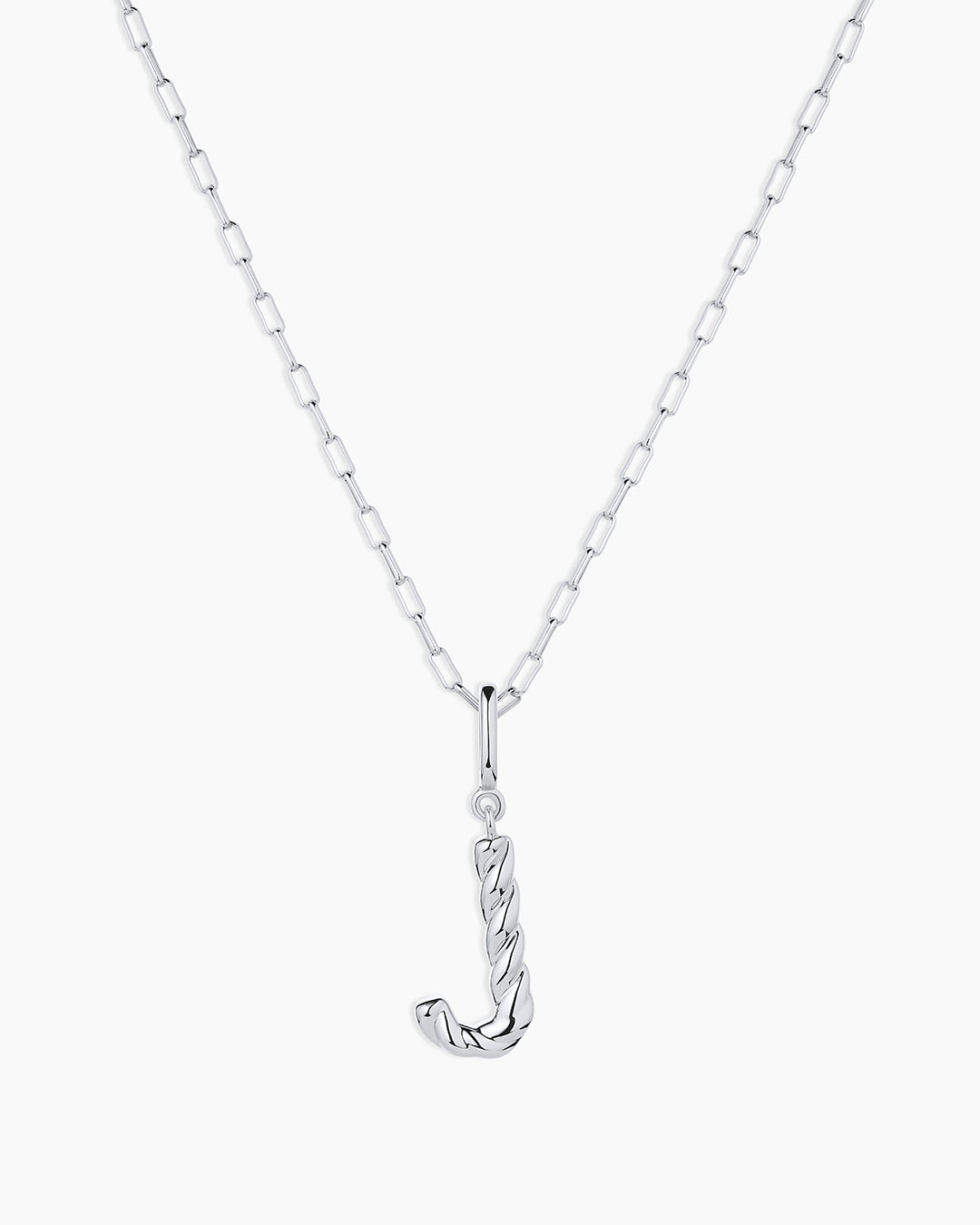 Crew Alphabet Statement Charm Necklace || option::Silver Plated, J