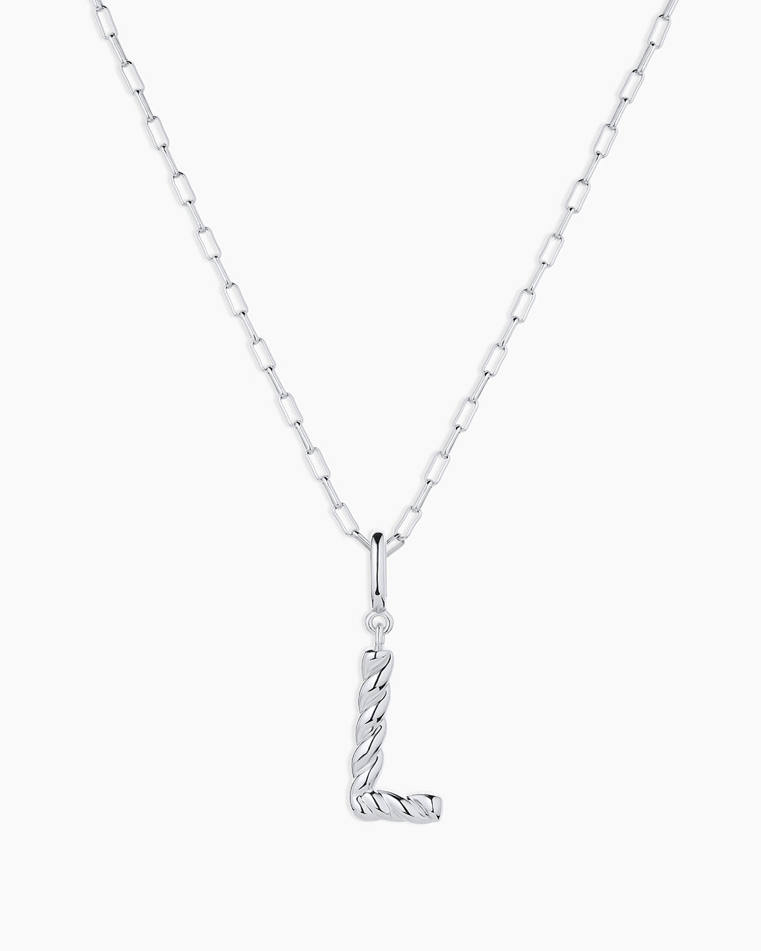 Crew Alphabet Statement Charm Necklace || option::Silver Plated, L