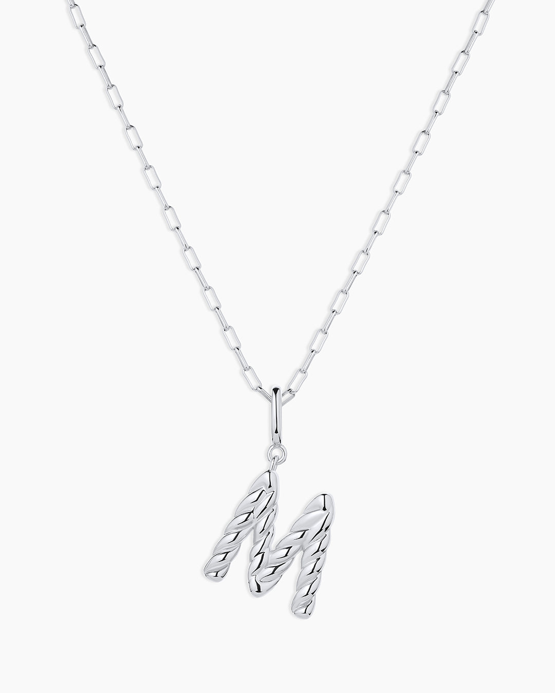 Crew Alphabet Statement Charm Necklace || option::Silver Plated, M
