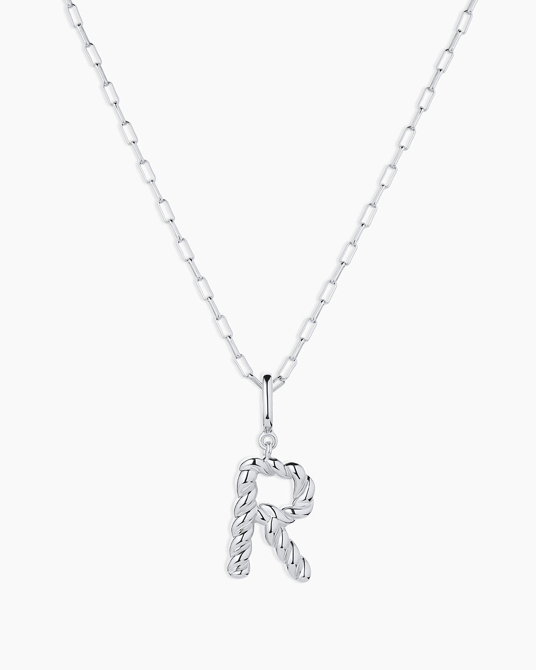Crew Alphabet Statement Charm Necklace || option::Silver Plated, R