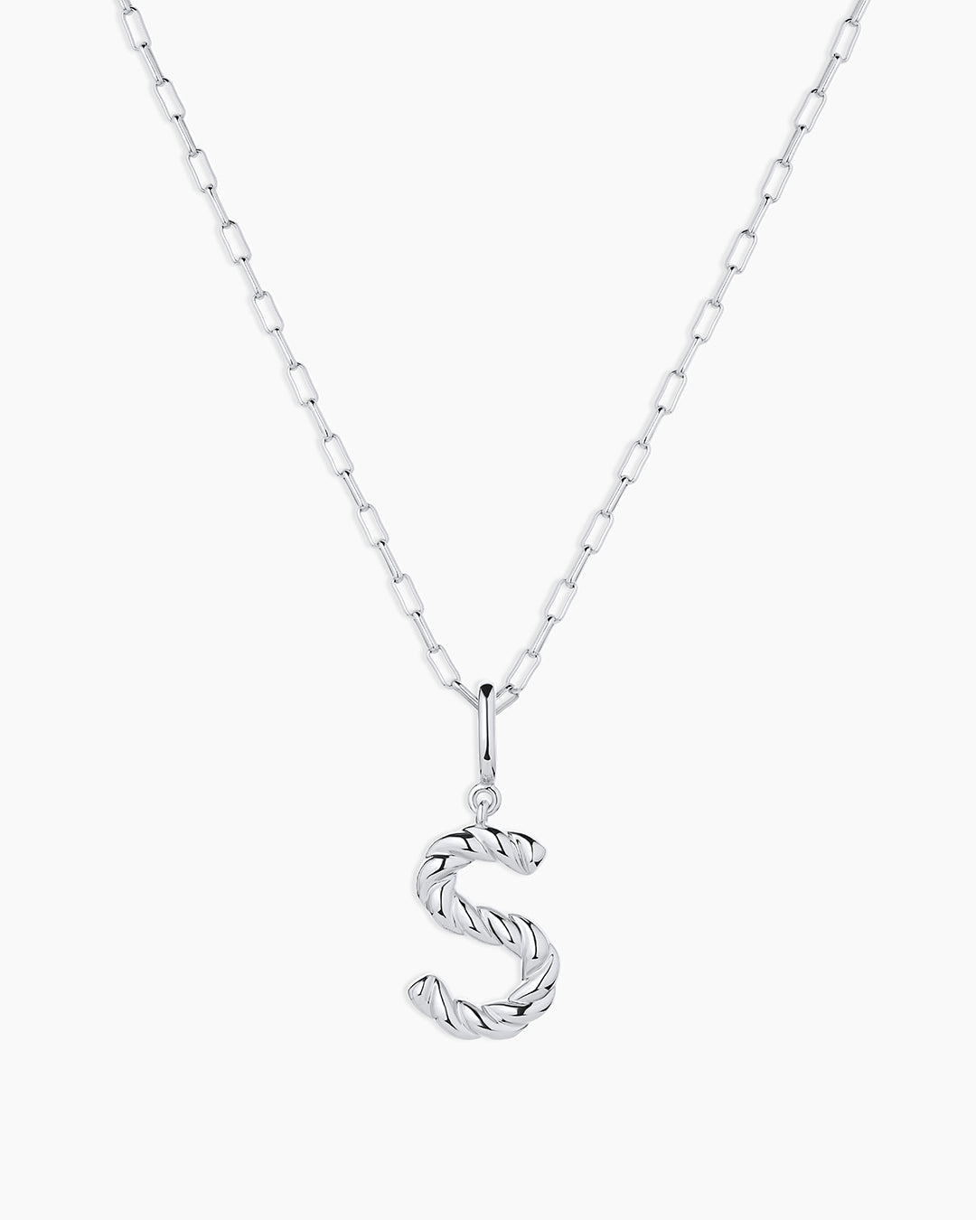 Crew Alphabet Statement Charm Necklace || option::Silver Plated, S