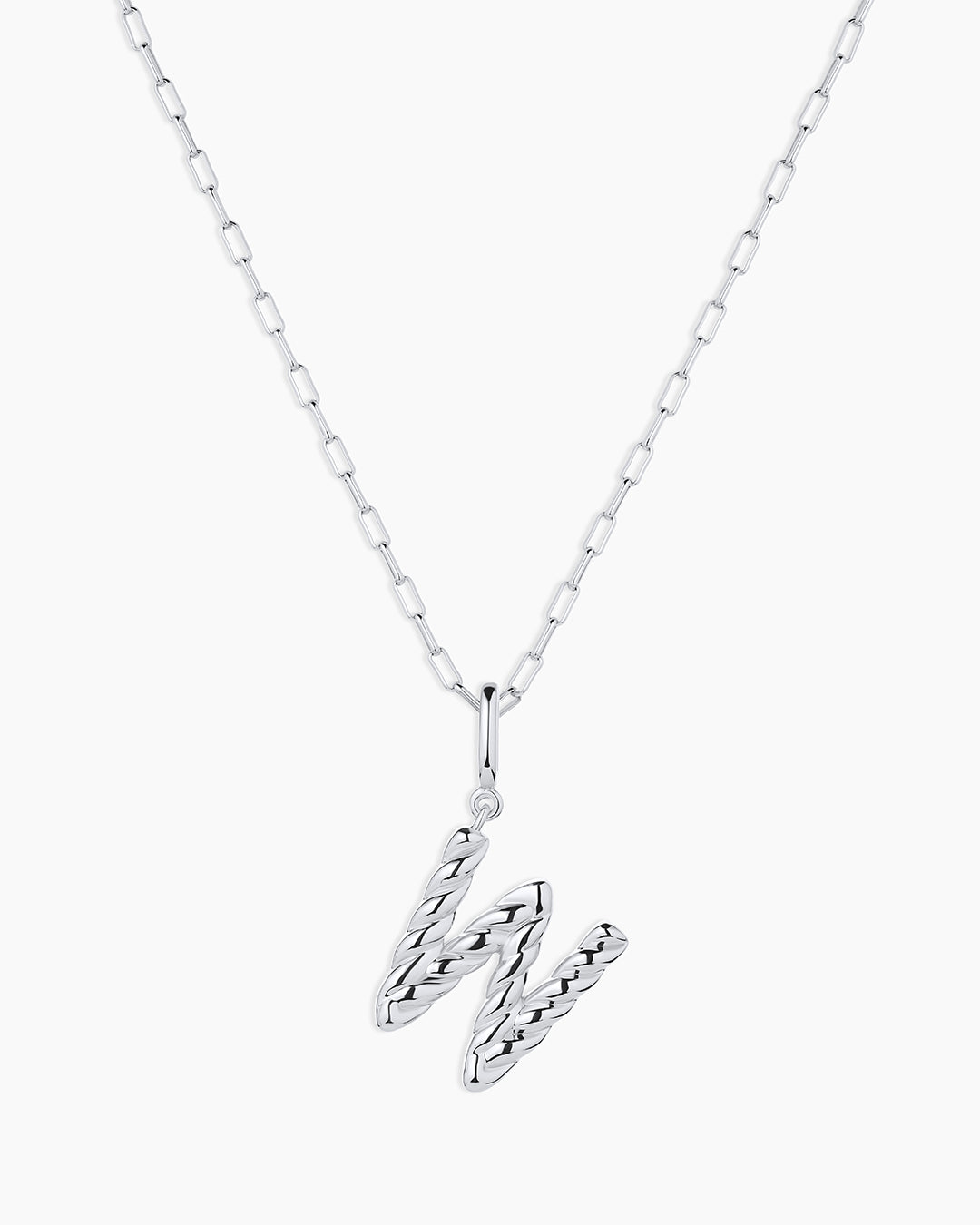 Crew Alphabet Statement Charm Necklace || option::Silver Plated, W