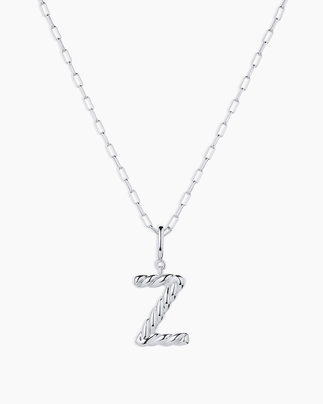 Crew Alphabet Statement Charm Necklace || option::Silver Plated, Z