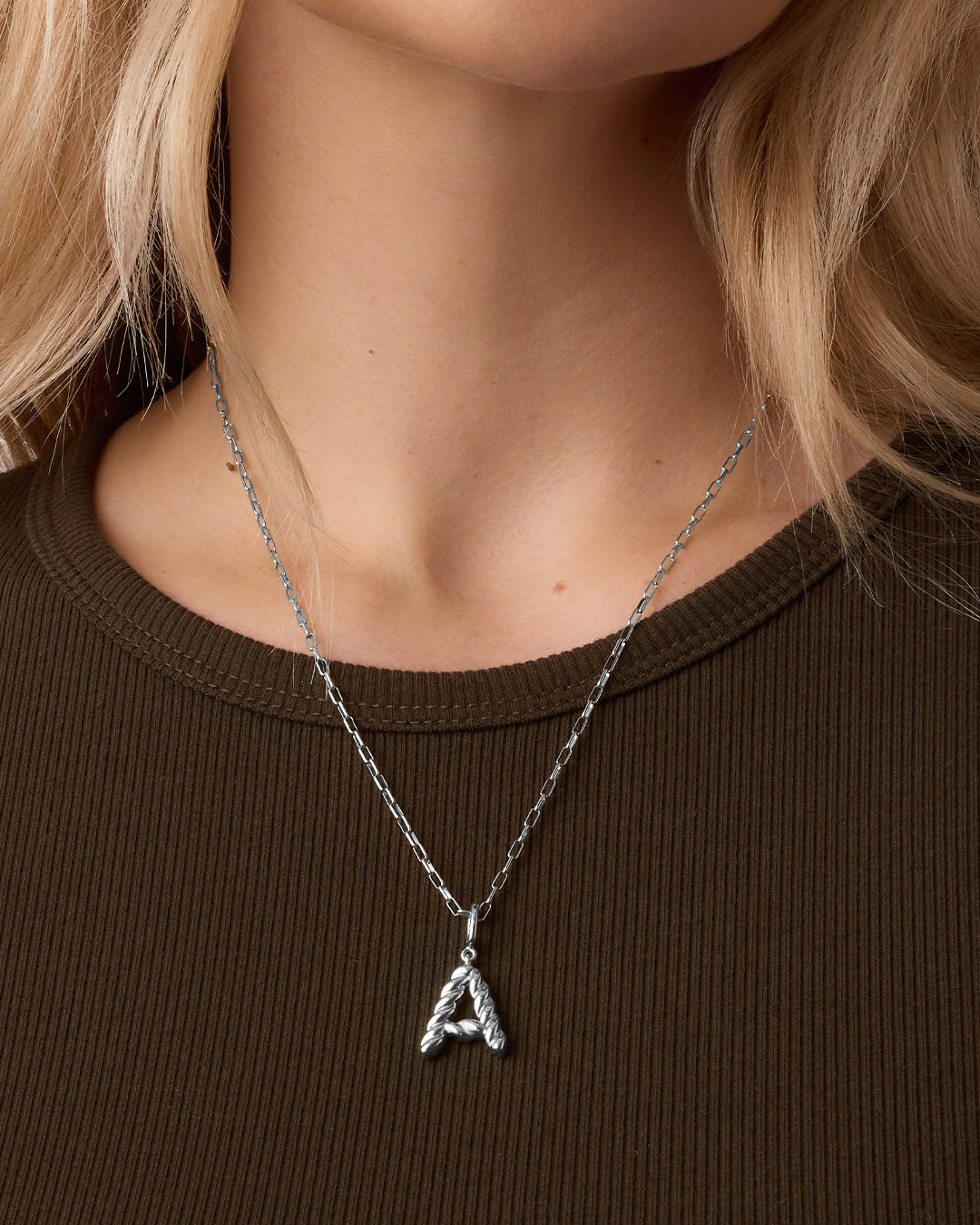 Crew Alphabet Statement Charm || option::Silver Plated, A